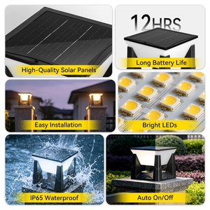 Lámpara Solar para Poste, IP65 Impermeable, para Jardín, <span class=keywords><strong>Pilar</strong></span>, Valla, Puerta, Columna, 15cm 20cm, Alto Brillo - Product Image 6