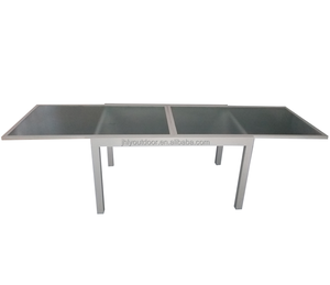 <span class=keywords><strong>Table</strong></span> à manger moderne Matériau aluminium <span class=keywords><strong>Table</strong></span> d'extension <span class=keywords><strong>avec</strong></span> DPC/<span class=keywords><strong>verre</strong></span>/plastique bois/aluminium pour jardin Mobilier d'extérieur - Product Image 4