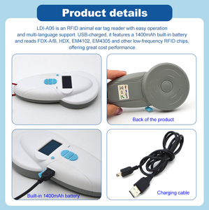 Wholesale 134.2kHz ISO11784/85 RFID <strong>Reader</strong> ABS Material FDX / HDX Animal Tag LF RFID Handheld <strong>Reader</strong> - Product Image 3