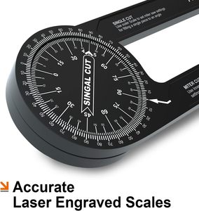 Outil de mesure de précision pour la menuiserie : rapporteur d'angle en aluminium de 7 pouces pour scie à onglet, mesure d'angles intérieurs et extérieurs, avec marquage laser, en gros - Product Image 2
