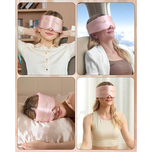 Masque de sommeil 3D en pure soie pour femmes, luxe, 100% soie de mûrier 22 Momme, masque contour 3D pour les yeux, idéal pour les extensions de cils, sans pression sur les yeux - Product Image 6