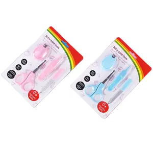 Kit de soins pour bébés, ensemble de toilettage, coupe-ongles multifonctions, ensemble quatre pièces ciseaux pincettes, pour boutique de bébé