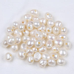 Perles d'eau douce baroques Zhuji à grand trou, 8-9 mm, faites à la main, double face, côté clair, matériel de bricolage, perles colorées en vrac - Product Image 1