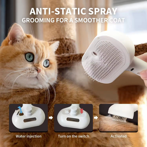 <span class=keywords><strong>Cepillo</strong></span> de Vapor para Gatos 3 en 1, Peine de Vapor para Eliminar el Pelo de Mascotas, Autolimpiante, Antiestático y de Depilación Eficaz para el Aseo de Gatos - Product Image 4