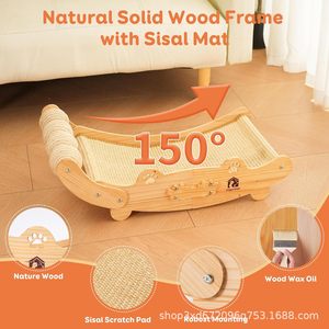 Wooden cat <b>scratching</b> <b>post</b> with sisal cat <b>scratching</b> ball, suitable for indoor cat <b>scratching</b> lounge chairs, pet - Product Image 2