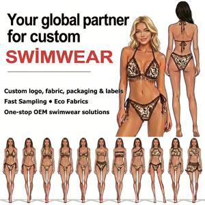 Conjunto de Bikini de Dos Piezas con Borlas Tejidas a Mano, Diseño Personalizado Ecológico, con Cuentas y Lazos Laterales - Product Image 3