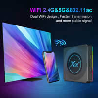 Boîtier TV intelligent de haute qualité pour X4 Quad Core 8K Android 11 Amlogic S905X4 4 Go/64 Go WiFi LAN