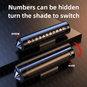 Plaque de stationnement temporaire pour voiture Numéro de voiture Rotation Stop Universel Portable Métal Auto Téléphone Avec Fenêtre Cassée Fonction Accessoires - Product Image 6