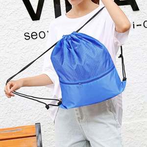 Quality Sports Gym Lunch Groceries Recycled Backpack Waterproof Zipper Blue Swimming <b>Bag</b> <b>Kids</b> <b>Drawstring</b> - Product Image 4