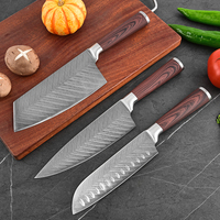 Ensemble de couteaux de cuisine professionnels 11 pièces écologiques en acier inoxydable 3CR13, lame martelée multifonctionnelle, bois de Pakka, métal