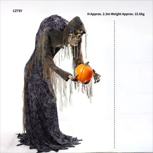Calabaza Esqueleto Grande con Inducción Eléctrica, Decoración de Halloween Animada para Interiores y Exteriores, Terrorífica, de Zombi, Animatrónica - Product Image 4