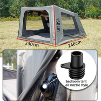 Tente gonflable portable pour 3-4 personnes en tissu Oxford avec chambre attachée en option et abri étanche pour une utilisation en extérieur