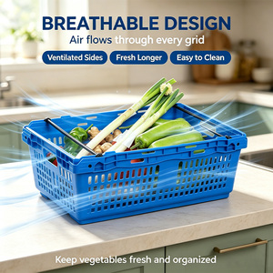 Bras à rotule pour salle de bain, caisse d'empilage et de nid avec poignée en Nylon, paniers de rangement en plastique pour fruits et légumes de ferme - Product Image 6