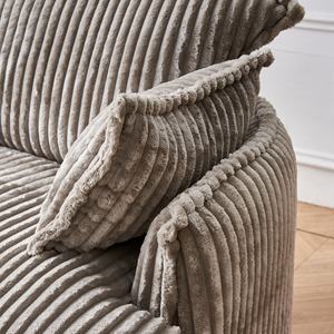 Sofá Otomano Cuadrado Modular Moderno Tapizado en Tela Resistente, con un Asiento Convertible en Cama, Cojín Relleno de Esponja, Color Gris - Product Image 3