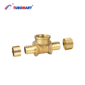 Conector en T Deslizante Hembra de Latón OEM Tubomart para Tuberías <span class=keywords><strong>PEX</strong></span>, Similar a <span class=keywords><strong>UPONOR</strong></span> - Product Image 1