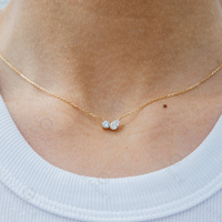 Gemnel Daily Wear Mujer Collar de diamantes de pera redonda de plata esterlina 925