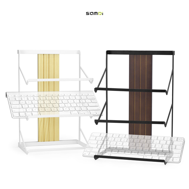 SAMDI Latest Modern-Style Ergonomic Wooden Keyboard Stand with Storage 20x24x16.5cm 0.5kg Model SD-052PI