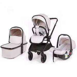 Poussette multifonctionnelle 2-en-1 en alliage d'aluminium de haute qualité Panier de couchage pour bébé Sit Can Lie One-Button Folding - Product Image 2