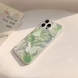 Custodia per telefono con motivo a farfalla gradiente <span class=keywords><strong>verde</strong></span> per <span class=keywords><strong>iPhone</strong></span> 17 Air 11 12 <span class=keywords><strong>13</strong></span> 14 15 16 17 <span class=keywords><strong>Pro</strong></span> <span class=keywords><strong>Max</strong></span> 7 8 Plus <span class=keywords><strong>Cover</strong></span> Glitter antiurto - Product Image 4