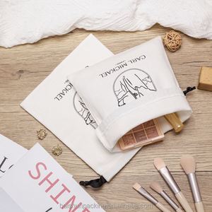 Recyclable 100% Cotton Twill <b>Bag</b> with Custom Logo New Design Organic White Cotton for Cosmetics and Gifts Watch - Product Image 3