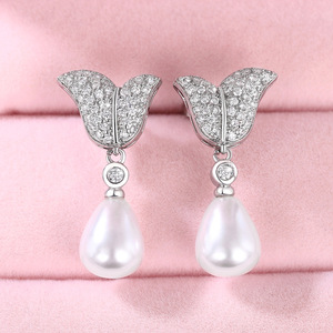 Orecchini Pendenti a Goccia con Perle a Forma di Coda di Sirena per Donne, Eleganti Orecchini Pendenti per Uso Quotidiano e Feste, Gioielli alla Moda - Product Image 3