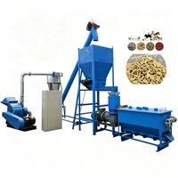 Ligne de production de granulés d'aliments pour animaux, volailles, poissons et bétail de 1 tonne/h, applicable aux grandes usines d'aliments pour animaux