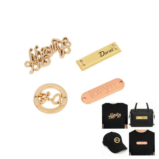 For Design Designs Siver Gold Custom Plated Customized Designer Handbag Decorative Clothing Garment Accessories Metal Logo Label