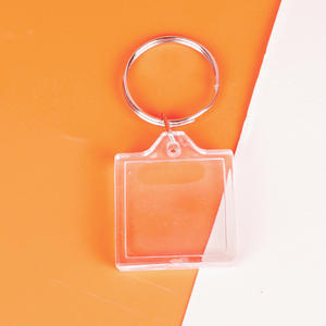 Bingkai foto akrilik bulat transparan kustom dengan logam DIY gantungan kunci plastik gantungan kunci liontin untuk hadiah promosi - Product Image 4