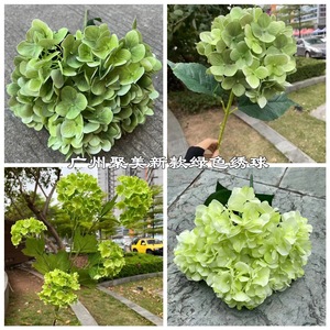 Hortensias Verde Oscuro M162, Flores Artificiales para Boda, Venta al por Mayor, Decoración de Seda Plástica Suave, Arreglos para Fiestas - Product Image 4