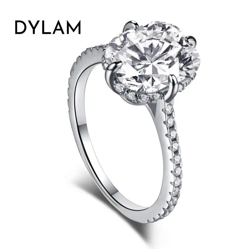 Dylam Fancy Luxury Trendy Anniversary Diamond Engagement Wedding Bands CZ 5A s925 Rings