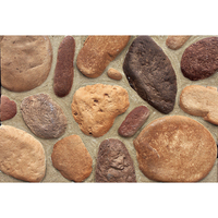 Faux pavés colorés pour la décoration murale, pierre artificielle pour mur, carrelage mural plat, galets de rivière mélangés, béton, ciment