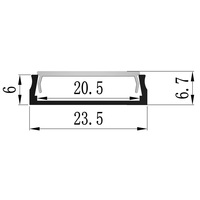 Profilé LED en aluminium monté en surface pour éclairage de vitrine d'armoire 24*6mm