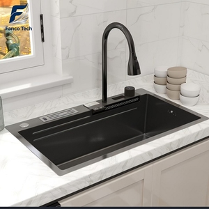 Sıcak Satış PVD Çizilmez Kabartmalı Dijital Şelale Tezgah Lavabosu Entegre Bıçaklık Akıllı Panel Fabrikadan Doğrudan - Product Image 3