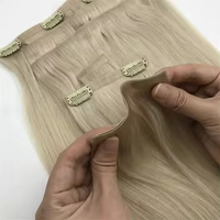 Extensions de cheveux naturels bruts du Cambodge à clipser, 100 % cheveux humains alignés sur les cuticules, trame plate, ultra-lisses, sans couture, haute qualité