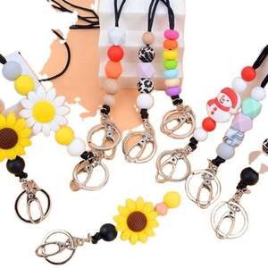 Personalized Pastel Silicone Beads ID Badge Give for Nurse Student <b>Teacher</b> <b>Gift</b> Silicone Bead Lanyard - Product Image 1