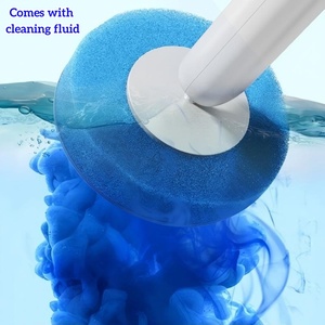 Cepillo de Inodoro Desechable de Plástico con Esponja - Limpiador de Inodoro Portátil con 14 Recambios y Soporte - Product Image 4