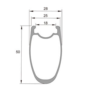 Jantes clícher fibra de carbono 50mm, para bicicleta de estrada freio v com 3k sarja superfície de freio - Product Image 2