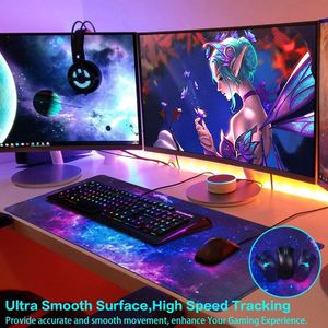 Extended Large Square Computer Keyboard <b>Mouse</b> Mat Desk <b>Pad</b> Non-Slip Base Stitched Edge for Home Office Gaming Work Stock - Product Image 5