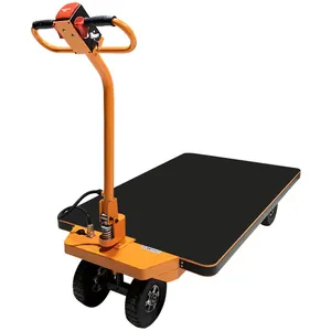 High Capacity Mini Electric Hand Push Cart Cargo Platform Wagon For Beach Warehouse And Home Use For Hand Carts Trolleys