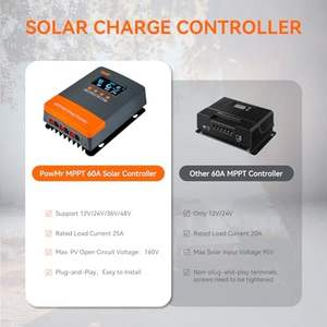 <span class=keywords><strong>PowMr</strong></span> 60A MPPT Solar Char Controller Auto 12V 24V 36V 48V Regulador solar Lar Pantalla LCD Plug-and-Play AGM Gel Litio inundado - Product Image 5