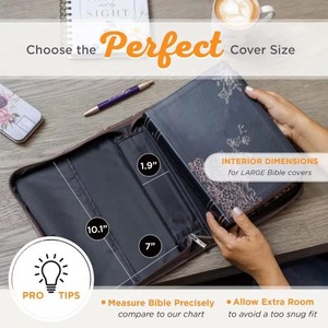 Muestra Gratuita, Funda de Biblia Personalizada, Clásica, Vintage, Duradera, Ligera y de Calidad, con Cierre para Mujeres y Hombres - Product Image 5
