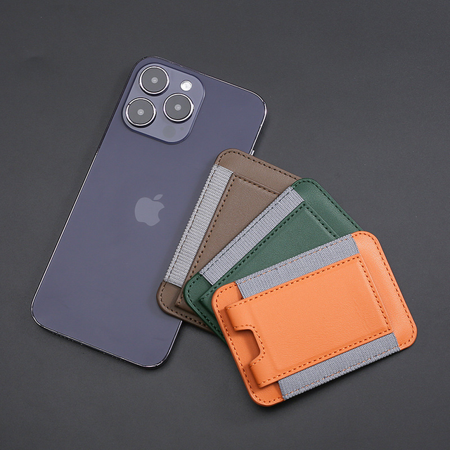 Luxury OEM RFID Blocking Slim Elastic Band PU Leather Super Strong Magnetic Wallet Credit Card ID Card Sleeve Holder
