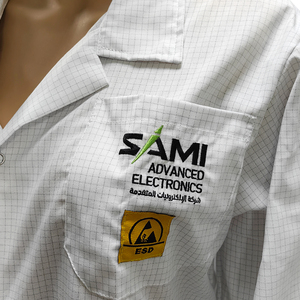 ALLESD安全ポリエステル作業制服クリーンルームスーツ<span class=keywords><strong>ESD</strong></span>スモック帯電防止作業服 - Product Image 6