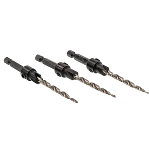 Apextech Apt-2 7/64 INCH HSS Bright Uncoated Adjustable Hex Shank Tapered Countersink <b>Drill</b> <b>Bit</b> Set for <b>Wood</b> - Product Image 1