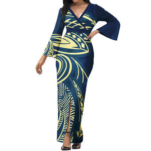 Ballkleider Hibiscus Hawaiian Elegant Pacific Island Freizeit kleidung Polynesian Tribal Design Mode Samoa Kleid für Frauen - Product Image 3