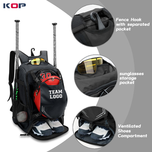 Sac à dos de baseball/softball KOP à faible MOQ avec logo personnalisé, support pour casque et compartiment à chaussures pour joueurs d'équipe - Product Image 2