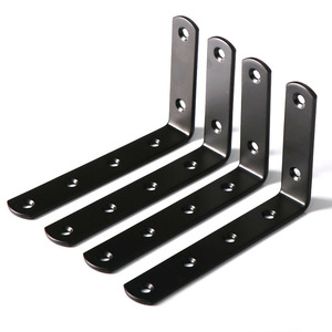 Support d'angle en forme de L noir 125x75mm, support mural en acier pour fixation d'étagères - Product Image 4