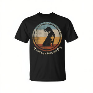 T-shirt rétro pour adulte unisexe, chien de montagne suisse, noir, design vintage - Product Image 2