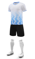 Setelan Jersey Sepak Bola Unisex Remaja Grosir Pakaian Tim Bahan Polyester Bernapas Seragam Latihan Sepak Bola Kustom dengan Celana Pendek
