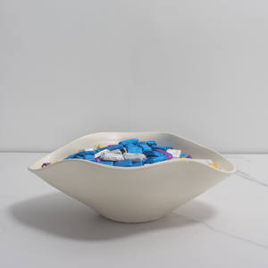 Grande <span class=keywords><strong>assiette</strong></span> décorative <span class=keywords><strong>en</strong></span> céramique pour table et plateau de chocolat ou bol de fruits inspirée de l'ondulation - Product Image 4